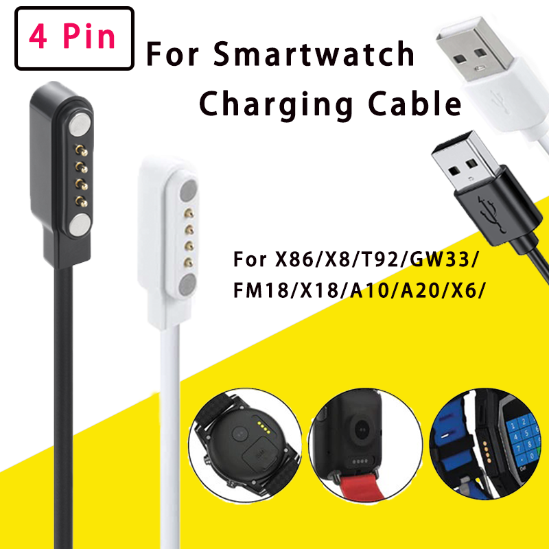 Smartwatch X18 - 4핀 USB 교체용 자기식 스마트 워치