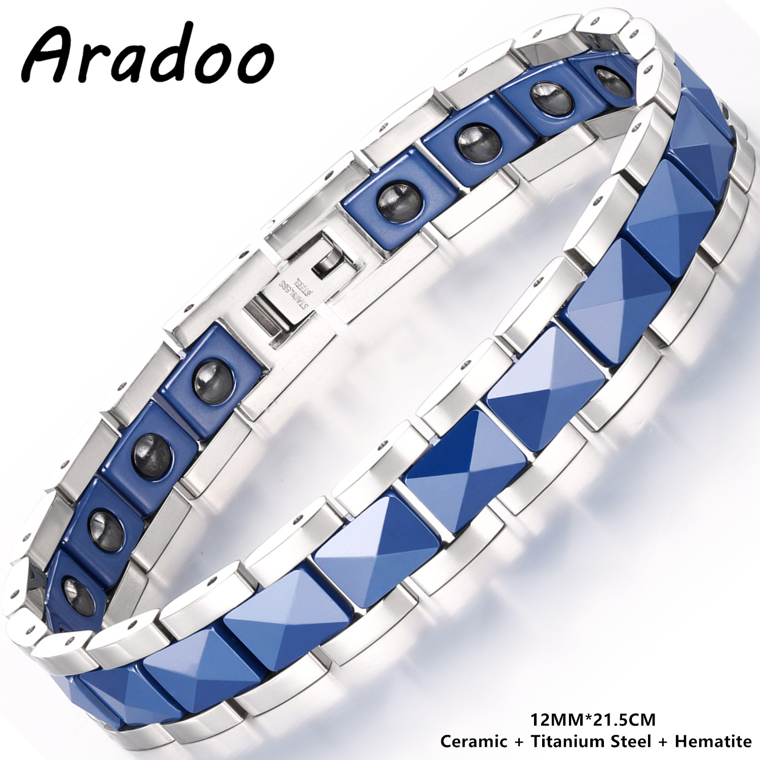 Ceramic Link Bracelet - ARADOO 프리미엄 세라믹 티타늄 스틸 팔찌