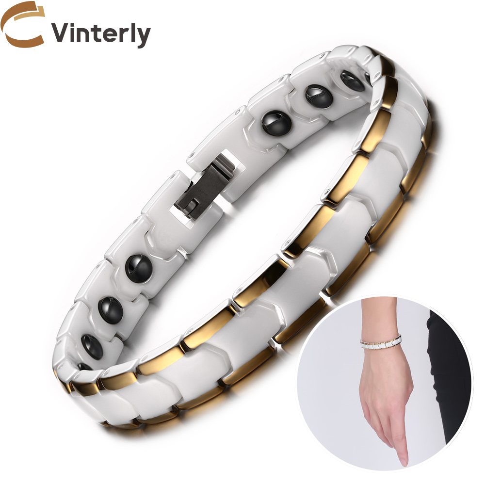 Ceramic Link Bracelet - 여성을위한 Vinterly 팔찌 안티 스크래치 9mm