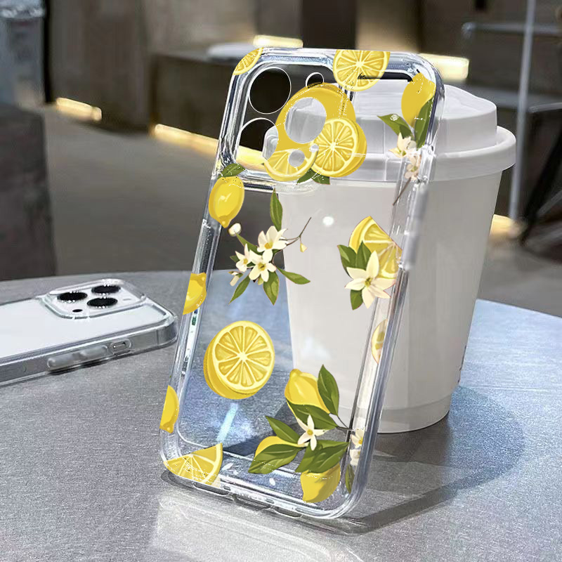 Samsung Galaxy S25 - 여름 과일 레몬 꽃 투명 폰