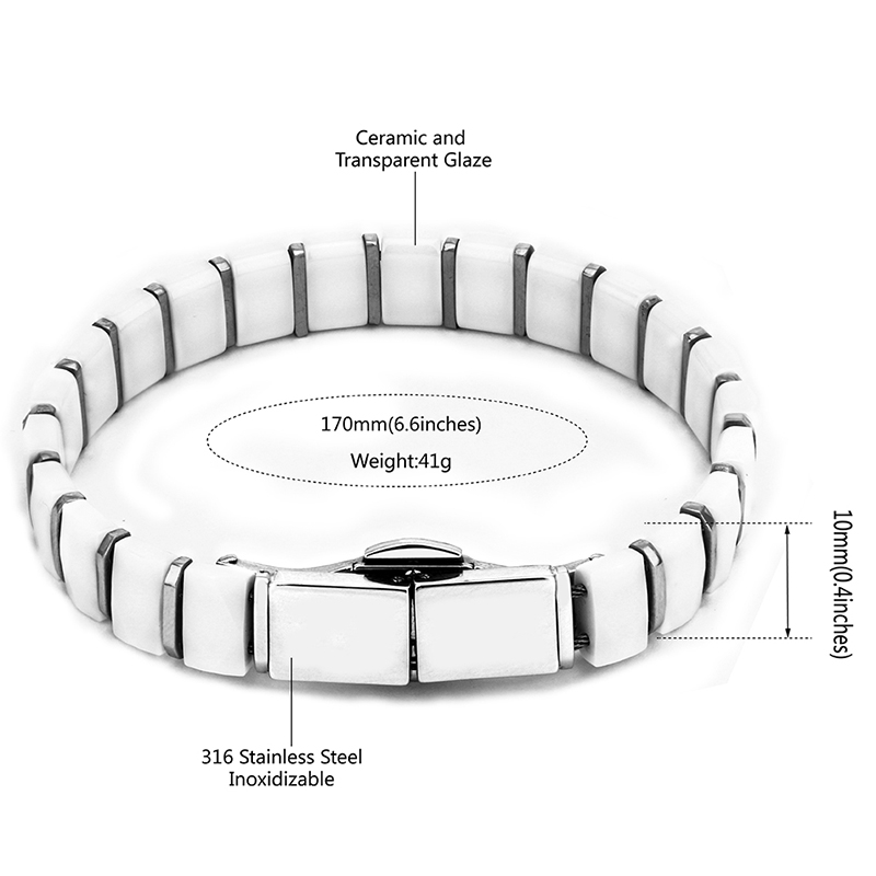화이트 블랙 남성 건강 팔찌 & Bangles 남자/여 - Ceramic Link Bracelet 리뷰 및 가격
