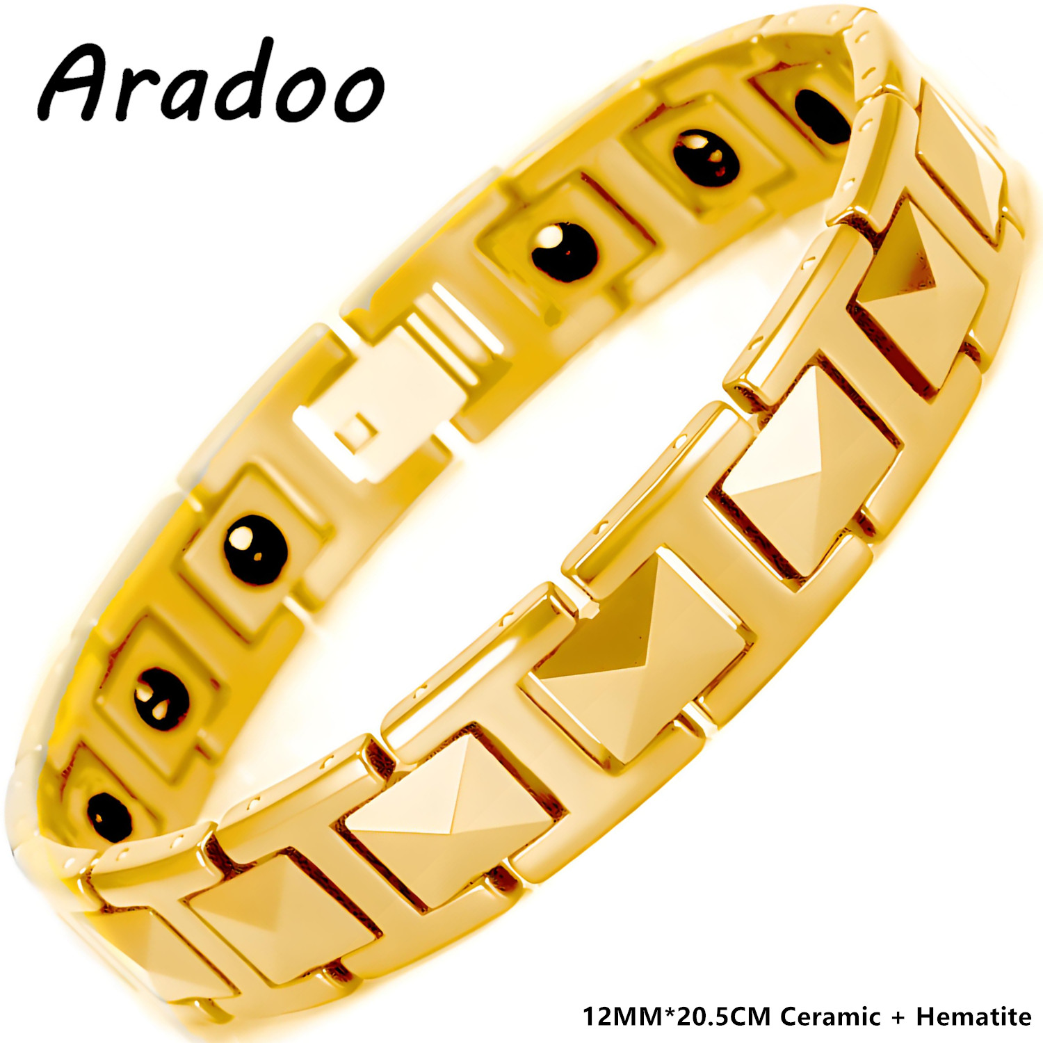 피라미드 디자인 적철광 자기 치료 팔찌 쥬얼리 선물과  - Ceramic Link Bracelet 리뷰 및 가격