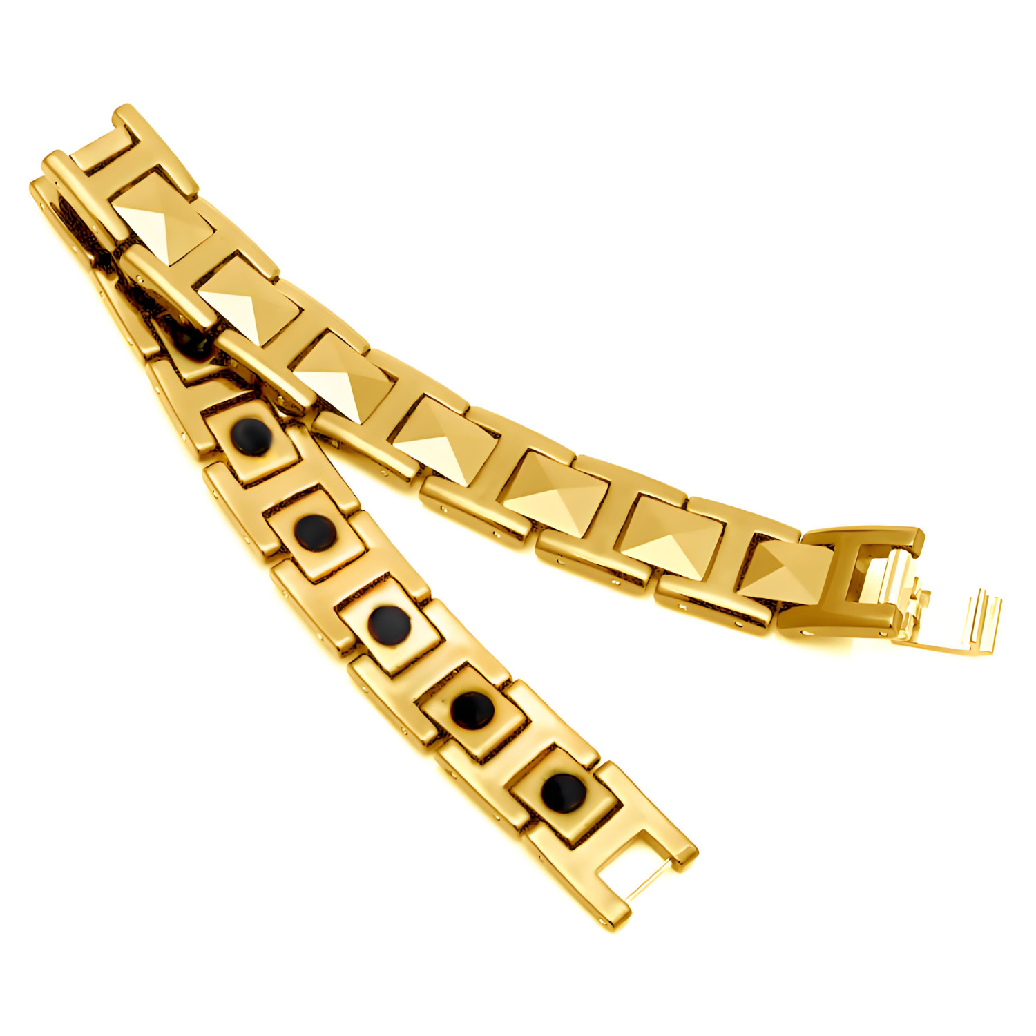 피라미드 디자인 적철광 자기 치료 팔찌 쥬얼리 선물과  - Ceramic Link Bracelet 리뷰 및 가격