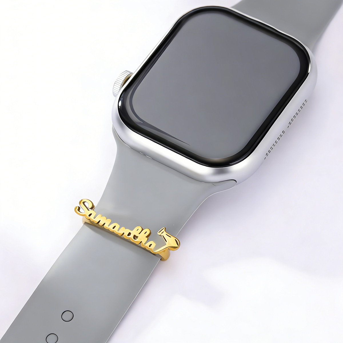 챈들러 맞춤형 이름 금속 참 장식 링 시계줄 헤어드라이 - Smartwatch Straps & Accessories 리뷰 및 가격