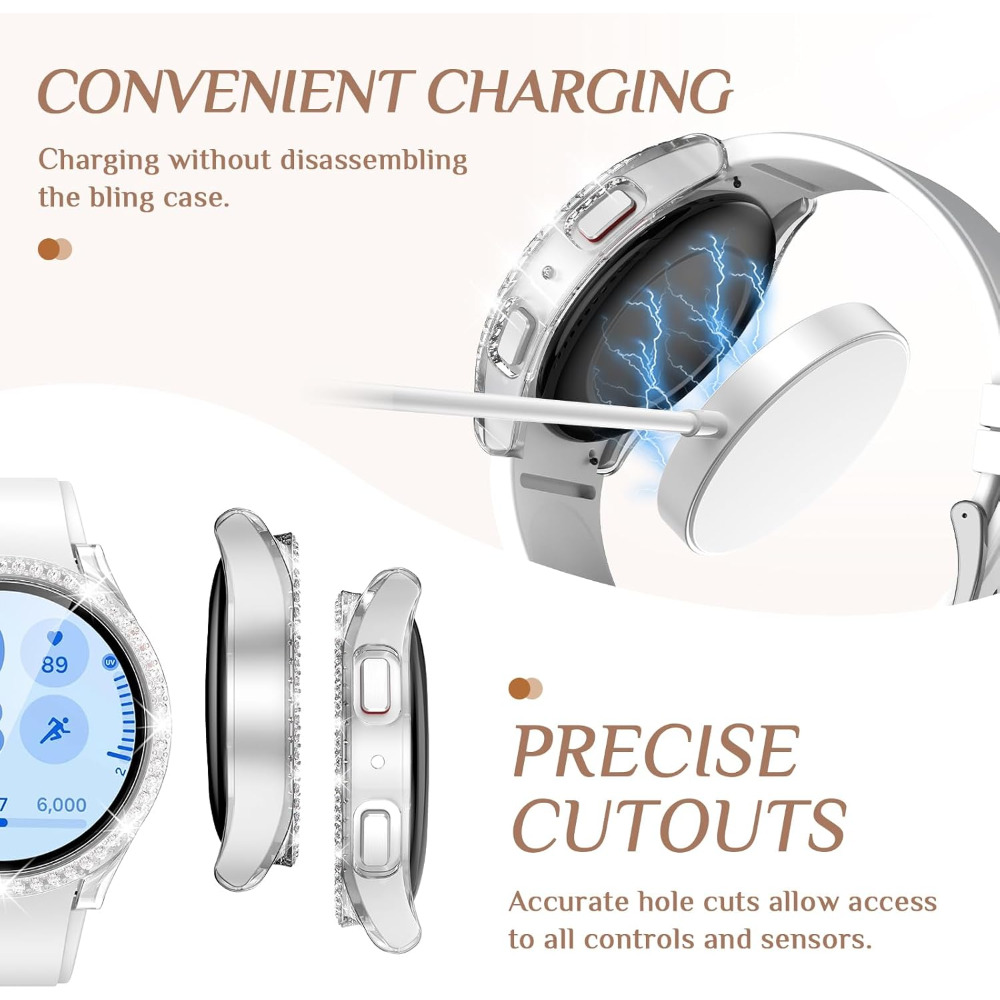 삼성 갤럭시 Watch7 용 블링 케이스 6 5 4 화 - Accessories For Galaxy Watch 5 리뷰 및 가격