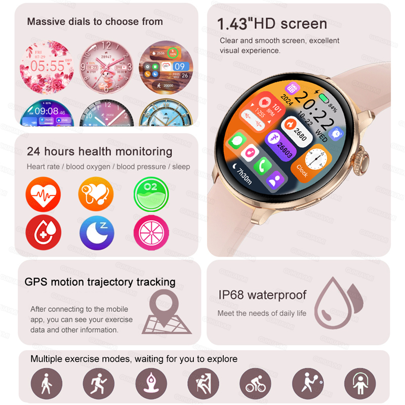 2026년형 스마트워치 여성용 1.43인치 초슬림 AM - Smartwatch Custom 리뷰 및 가격