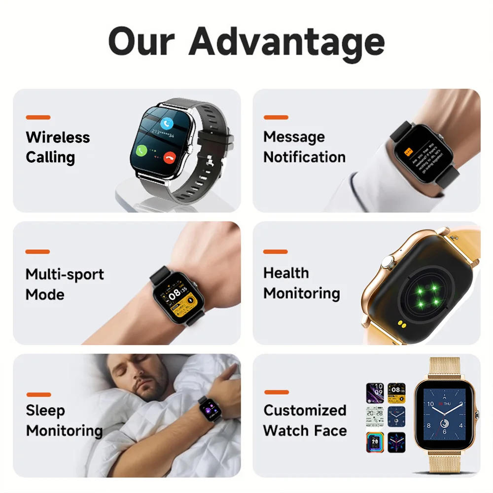 안드로이드 IOS 시계용 스마트 시계 1.83인치 HD - Smartwatch Instagram 리뷰 및 가격