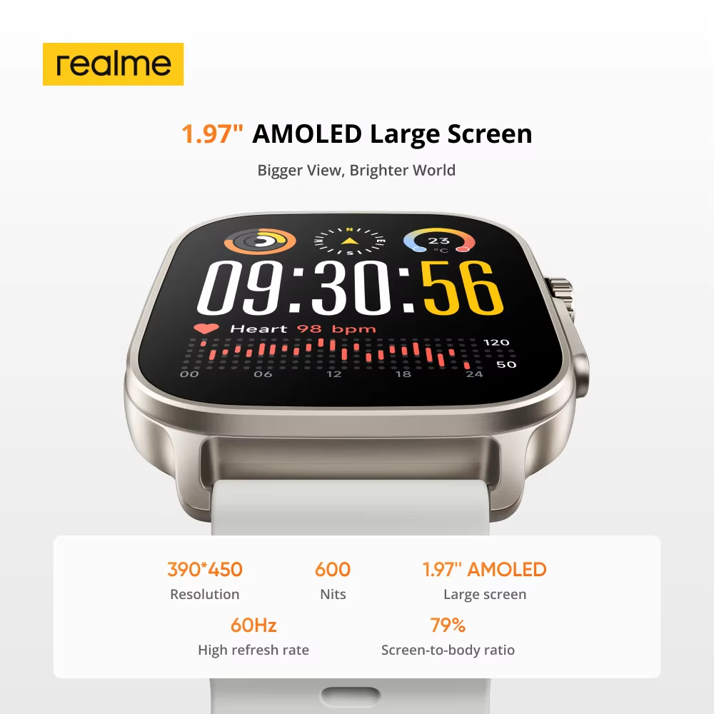 글로벌 버전 리얼미 워치 5 1.97인치 600니트 A - Smartwatch X2 리뷰 및 가격