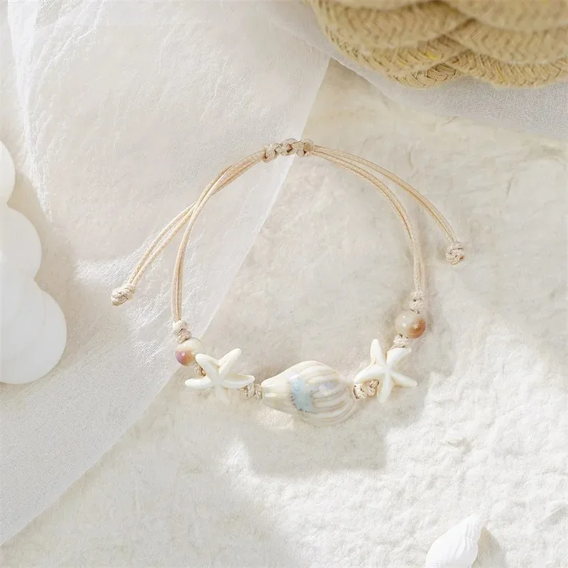 보헤미안 조가비 불가사리 껍질 여성을위한 페르시 팔찌  - Ceramic Link Bracelet 리뷰 및 가격