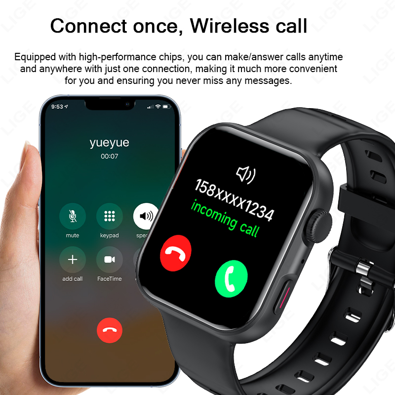 LIGE 1.83인치 HD 스크린 스마트워치 남녀공용  - Smartwatch Instagram 리뷰 및 가격