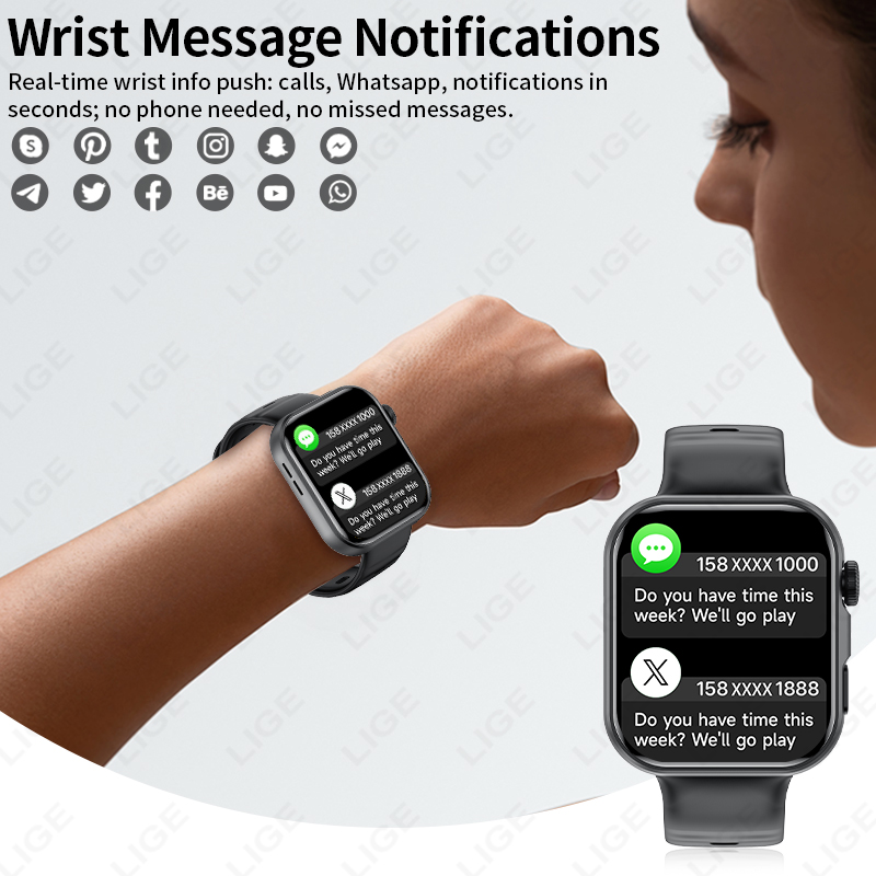 LIGE 1.83인치 HD 스크린 스마트워치 남녀공용  - Smartwatch Instagram 리뷰 및 가격